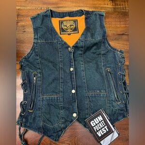 Milwaukee Leather XS Denim Women's Vest
